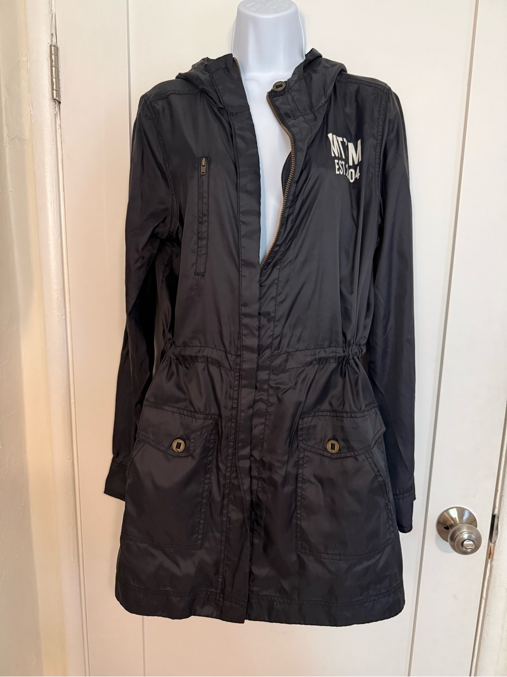 Married to the Mob Black Nylon Jacket with white logo back graphic - Picture 3 of 3